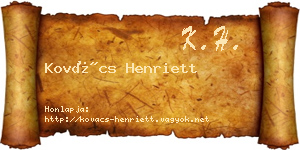 Kovács Henriett névjegykártya