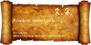 Kovács Henriett névjegykártya