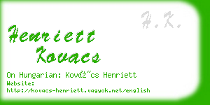 henriett kovacs business card